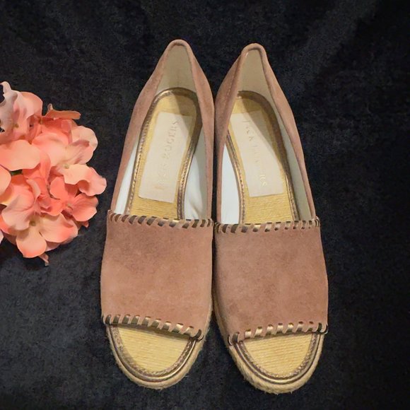 Jack Rogers Palmer Wedge Heel Sandals Metallic Mauve Size 8.5 - Picture 2 of 12